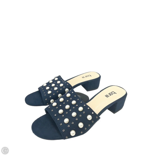 Sandals Heels Block By Bar Iii In Navy, Size: 7