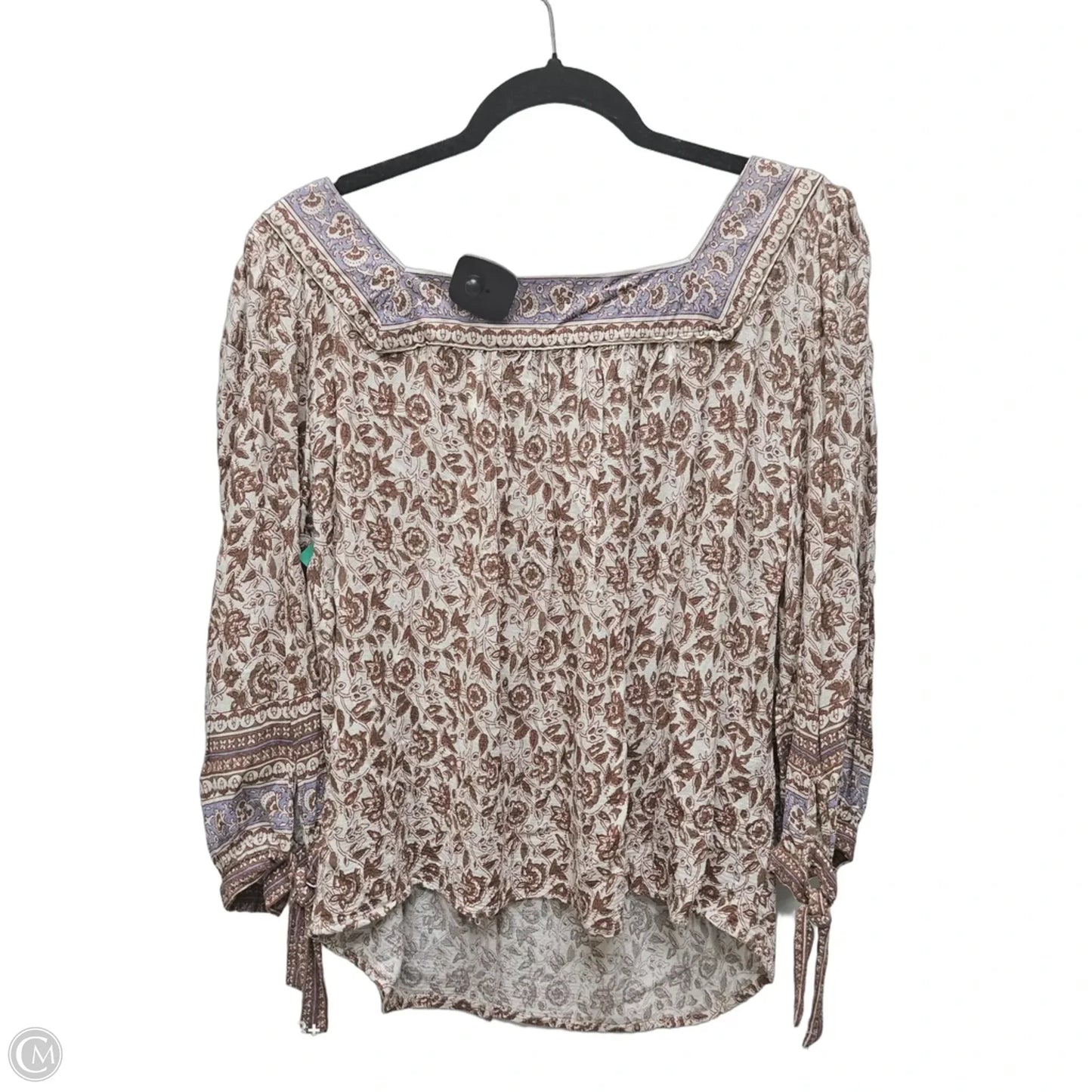 Top 3/4 Sleeve By Rachel Zoe In Brown & Purple, Size: L