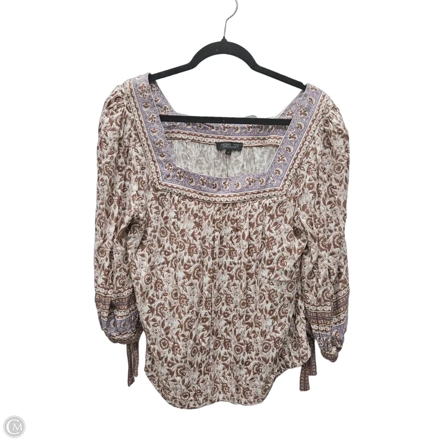 Top 3/4 Sleeve By Rachel Zoe In Brown & Purple, Size: L