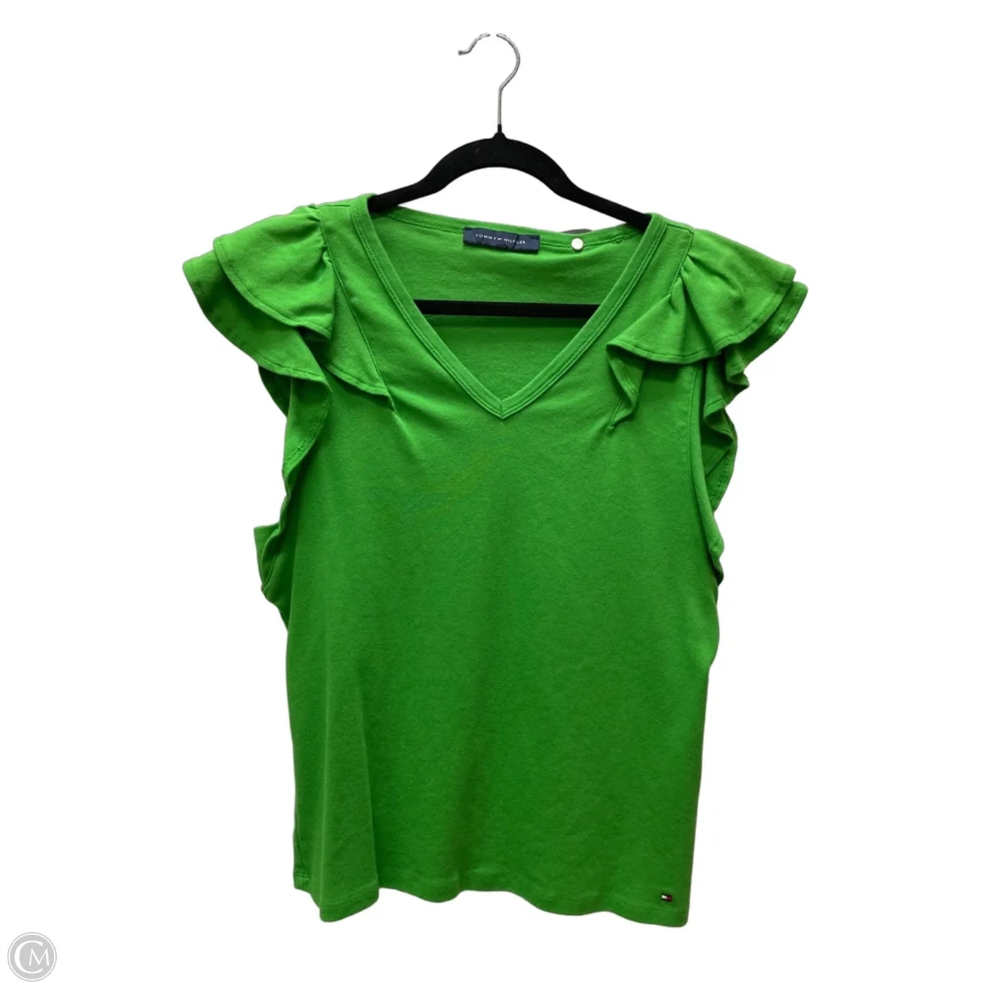 Top Short Sleeve By Tommy Hilfiger In Green, Size: M