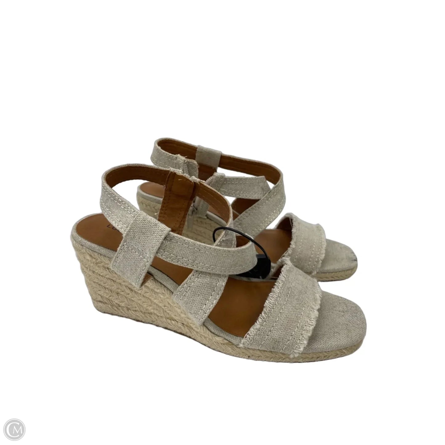 Sandals Heels Wedge By Lucky Brand In Tan, Size: 7