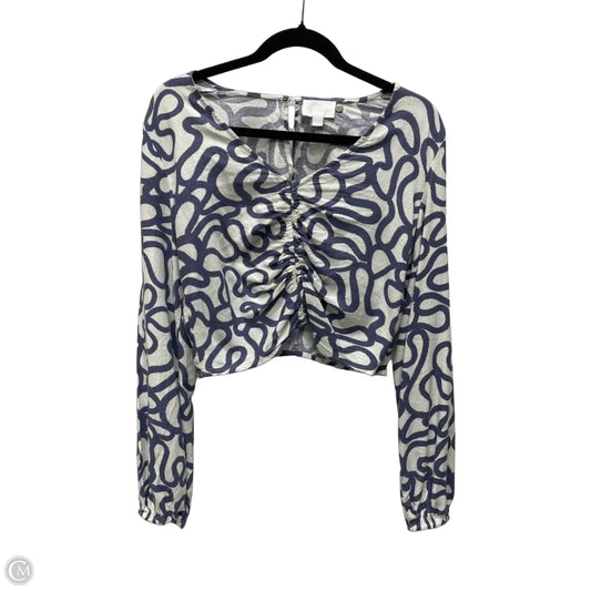 Top Long Sleeve By Clothes Mentor In Blue & White, Size: S