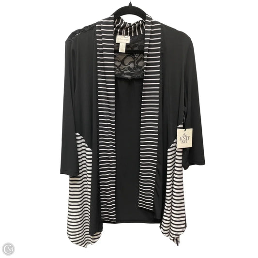 Cardigan By Chicos In Black & White, Size: 1x