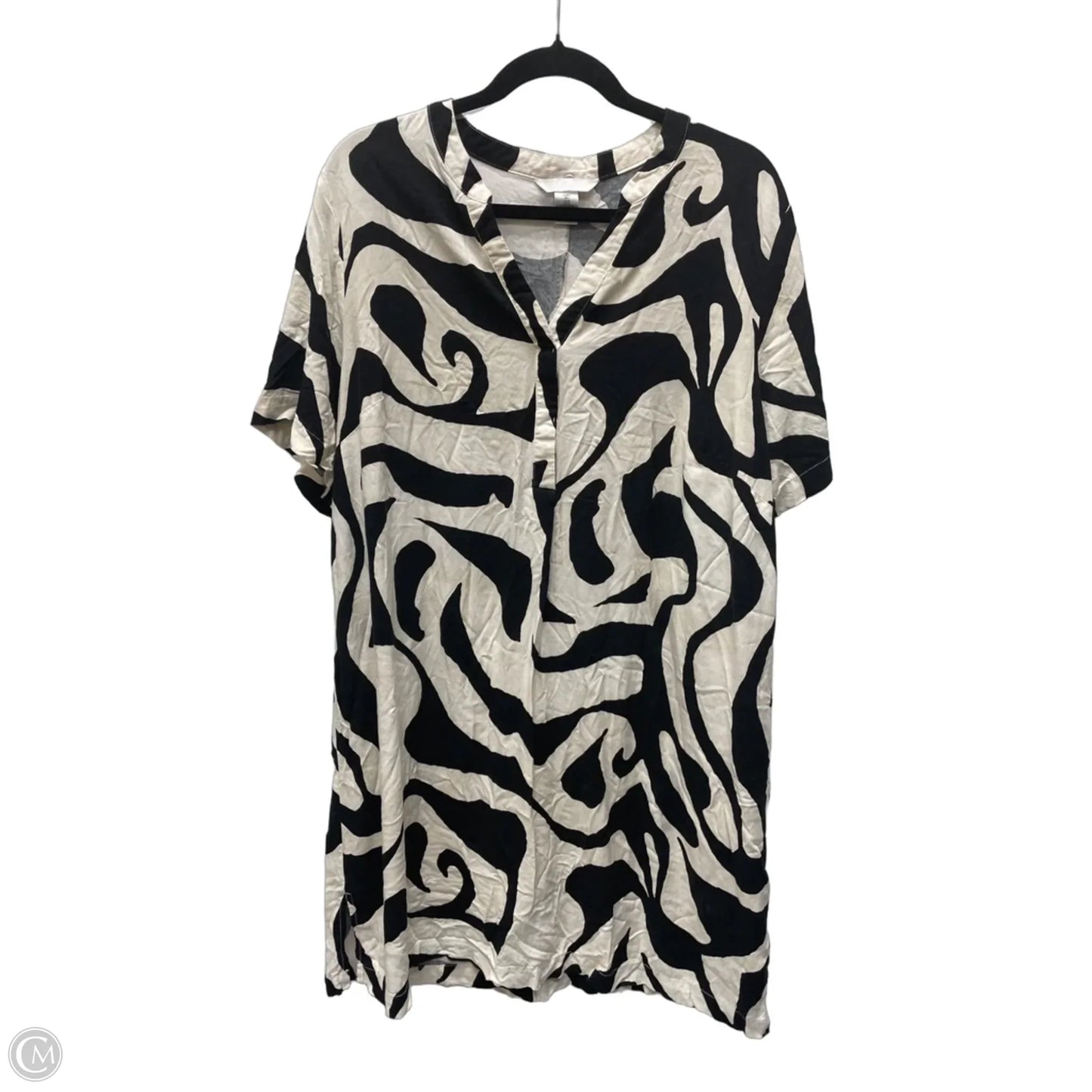 Dress Casual Short By H&m In Black & Cream, Size: L