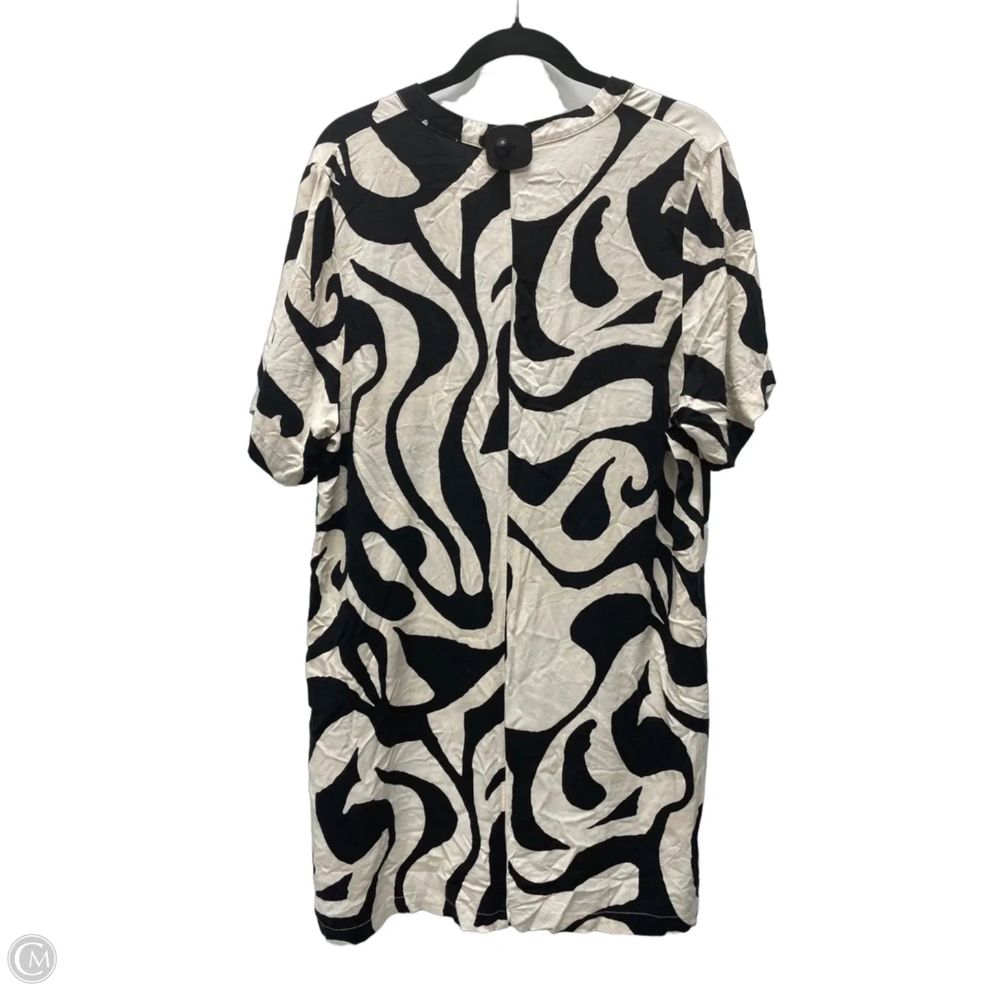 Dress Casual Short By H&m In Black & Cream, Size: L
