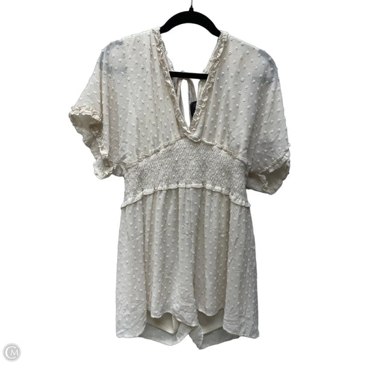 Romper By Clothes Mentor In Cream, Size: L