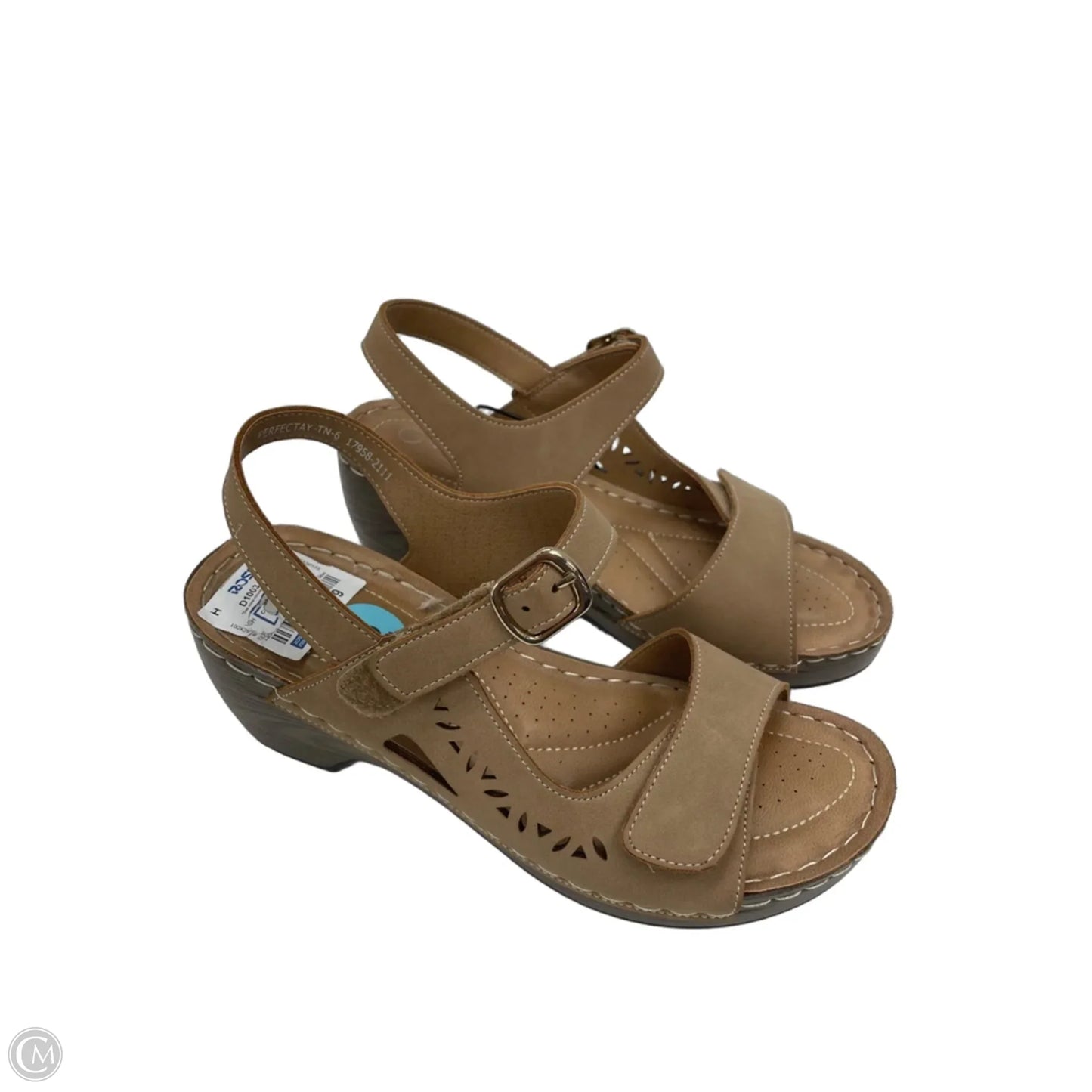 Sandals Heels Wedge By Clothes Mentor In Tan, Size: 6