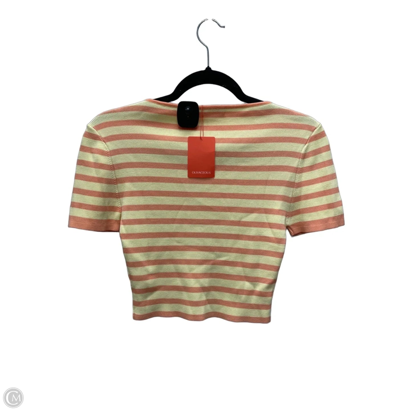 Top Short Sleeve By Olivaceous In Striped Pattern, Size: M