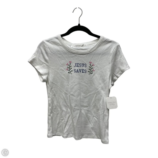 Top Short Sleeve By Altard State In White, Size: L