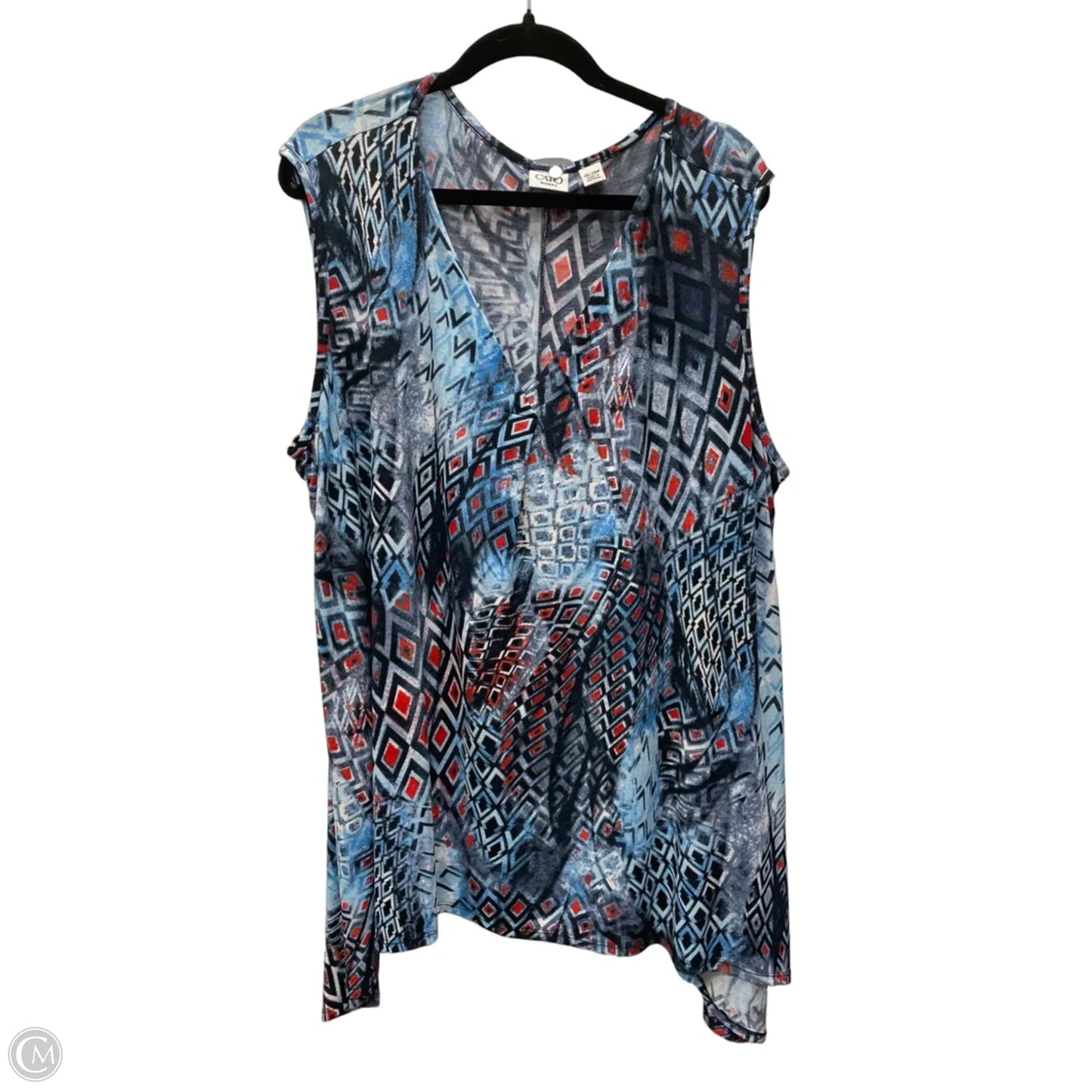 Tunic Sleeveless By Cato In Geometric Pattern, Size: 3x