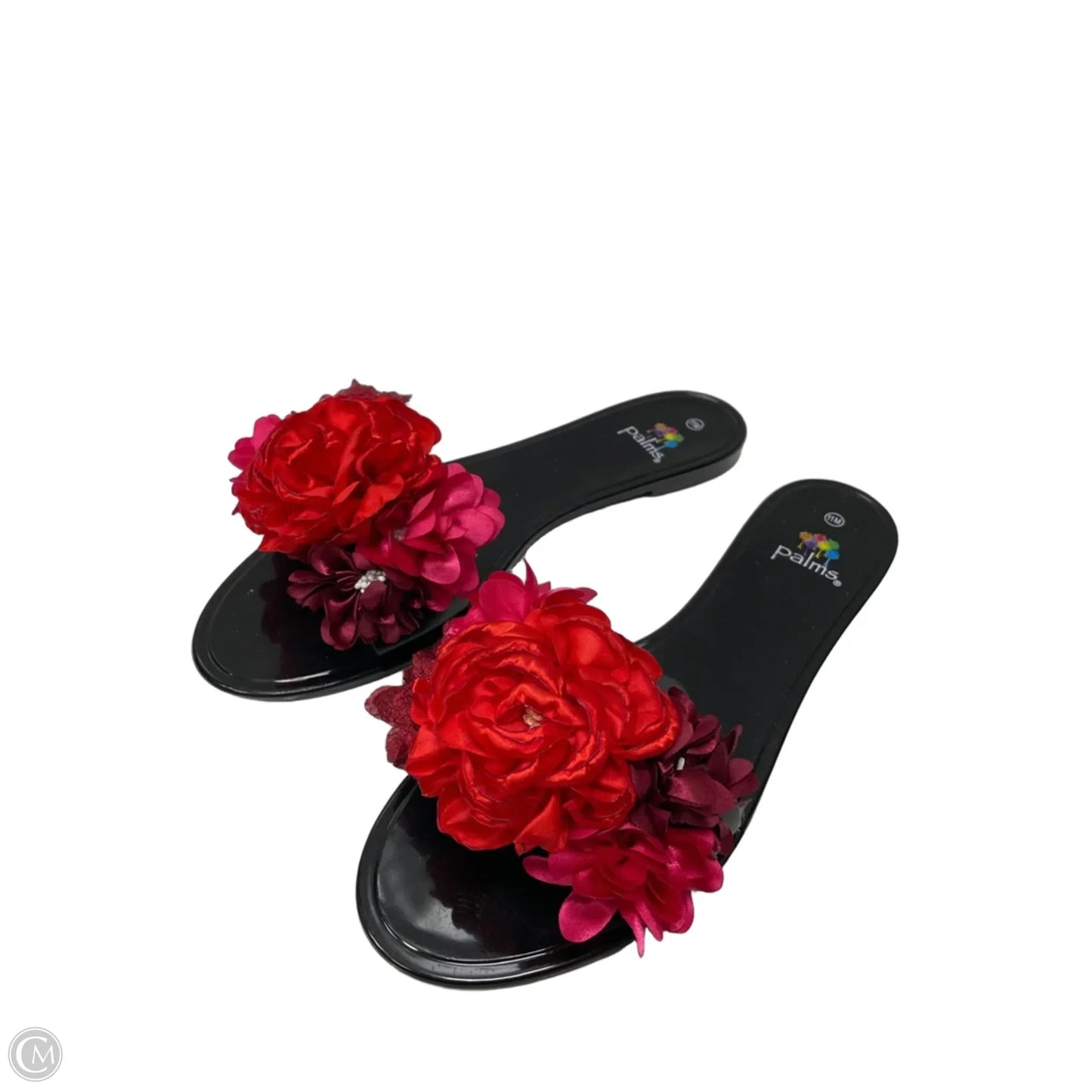 Sandals Flats By Clothes Mentor In Black, Size: 11