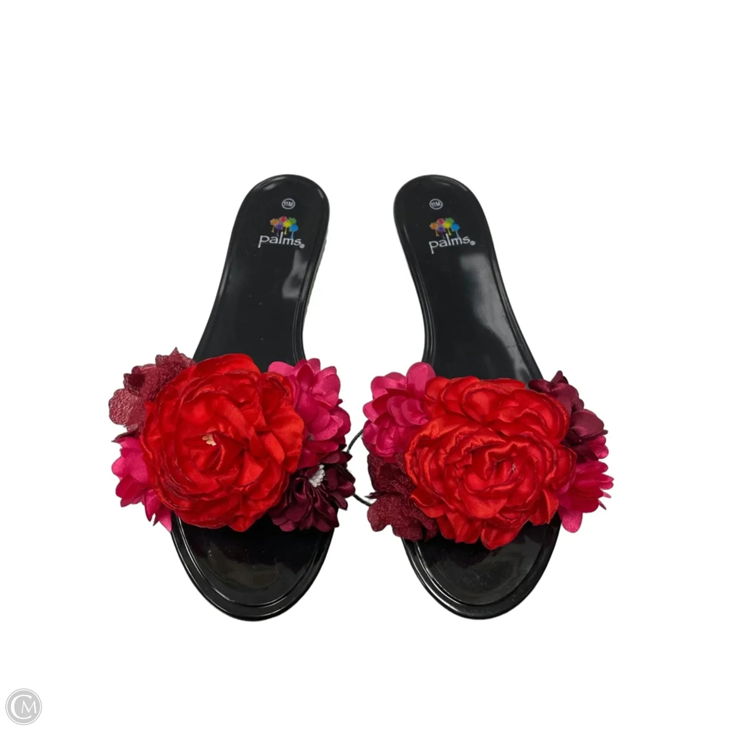 Sandals Flats By Clothes Mentor In Black, Size: 11