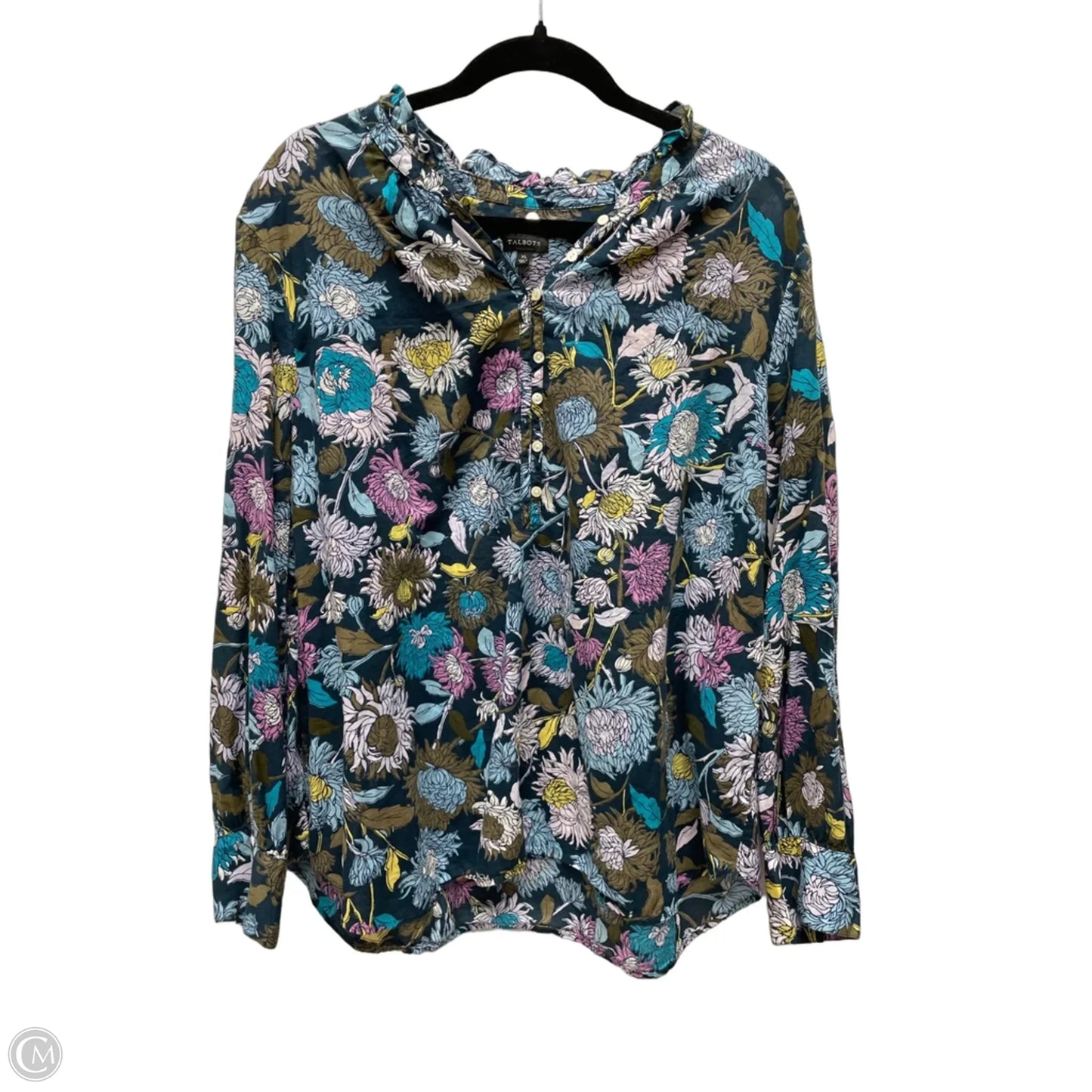Top Long Sleeve By Talbots In Floral Print, Size: Xl