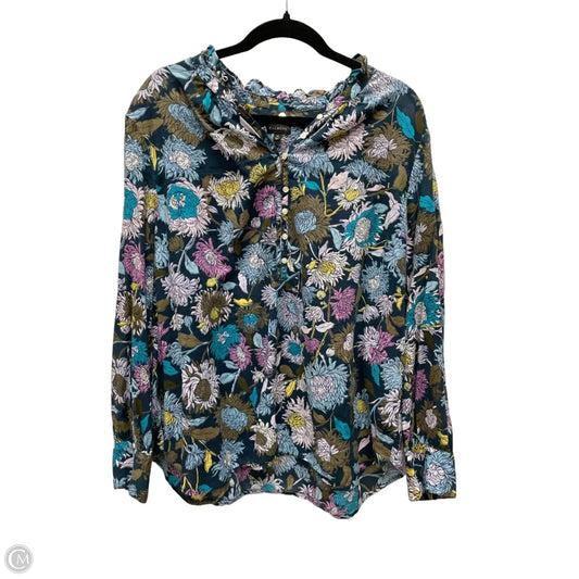 Top Long Sleeve By Talbots In Floral Print, Size: Xl