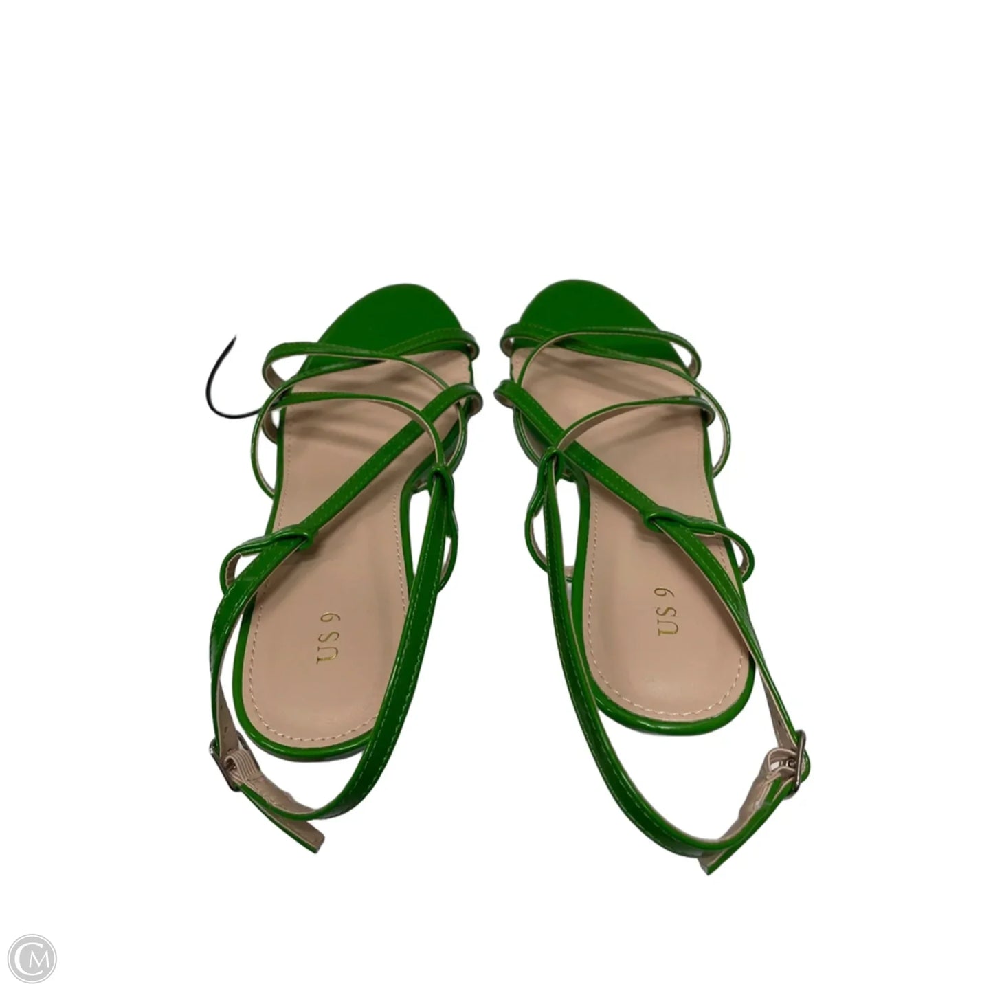 Sandals Heels Kitten By Clothes Mentor In Green, Size: 9