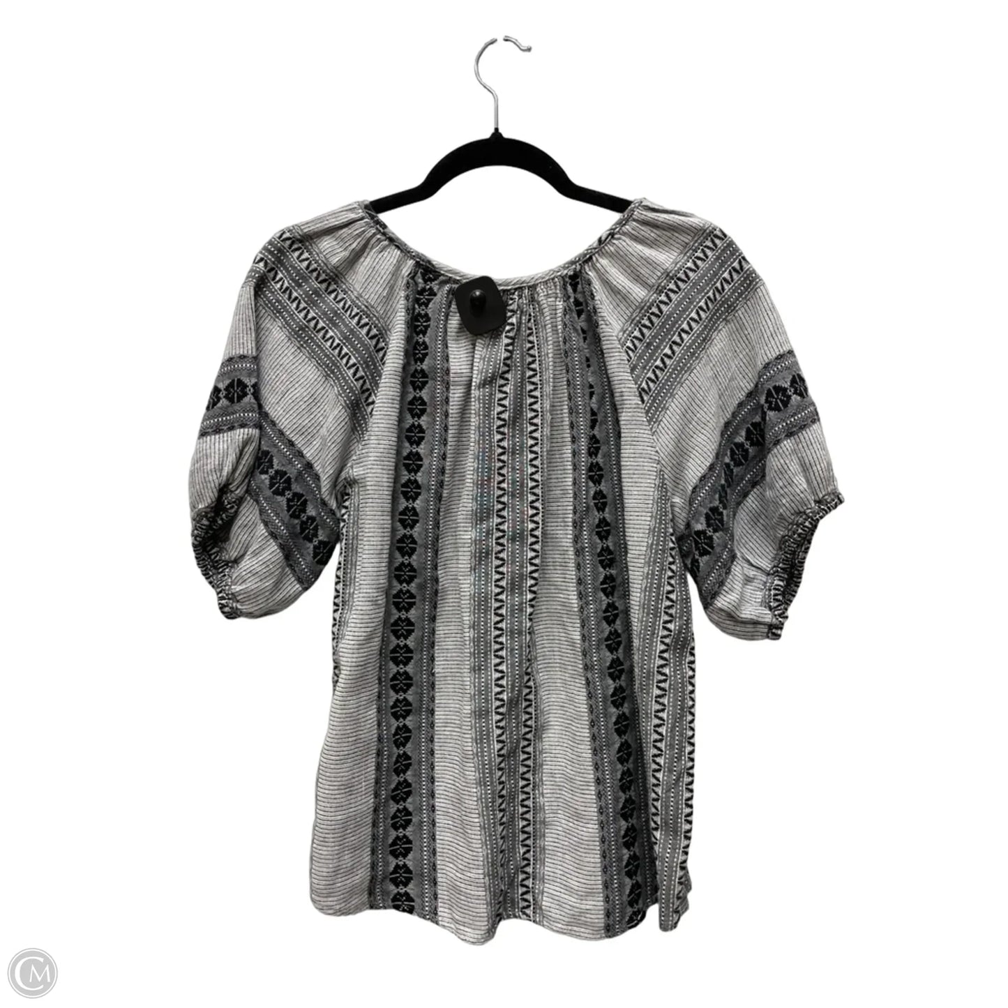 Top Short Sleeve By Dylan In Black & Grey, Size: M