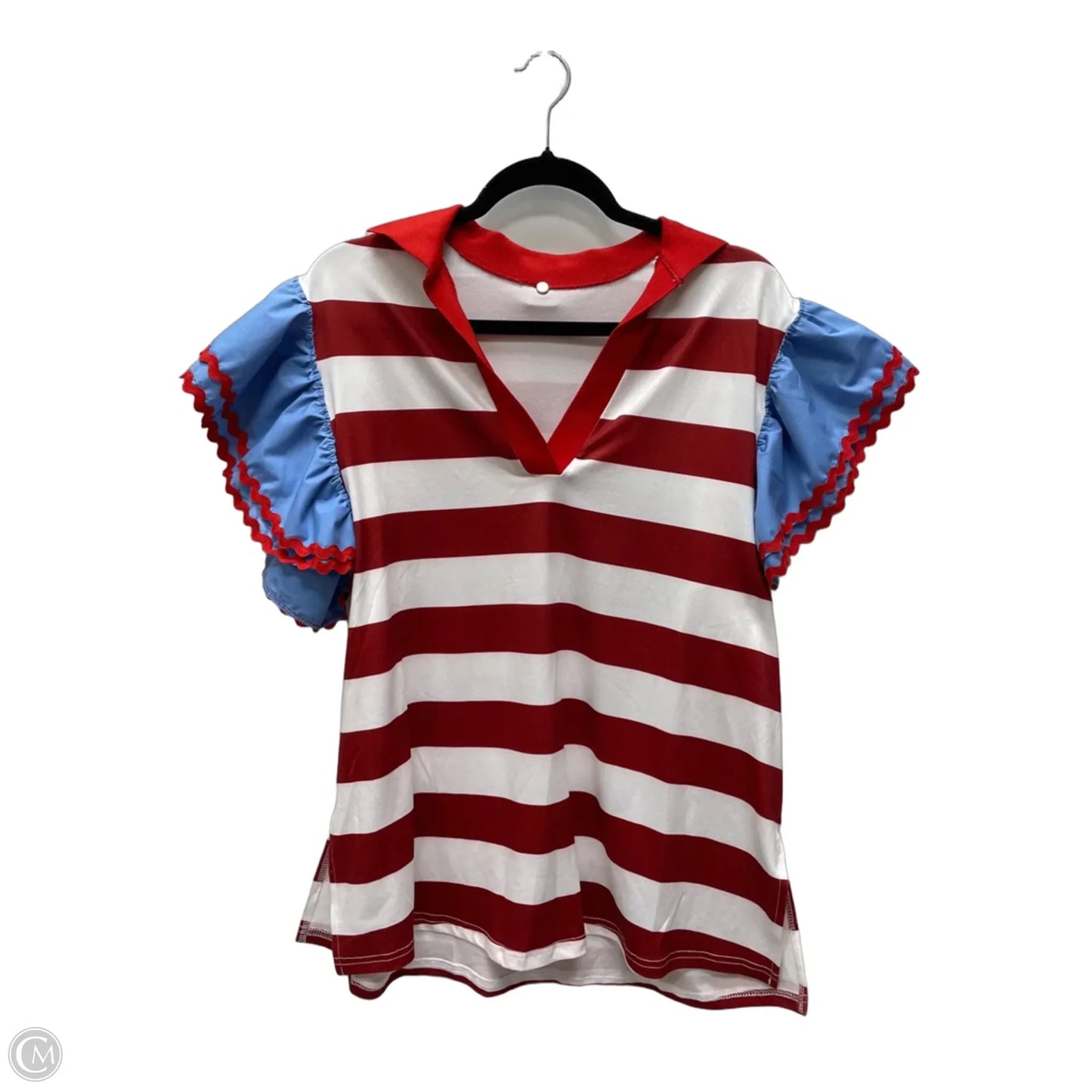 Top Short Sleeve By Clothes Mentor In Striped Pattern, Size: M