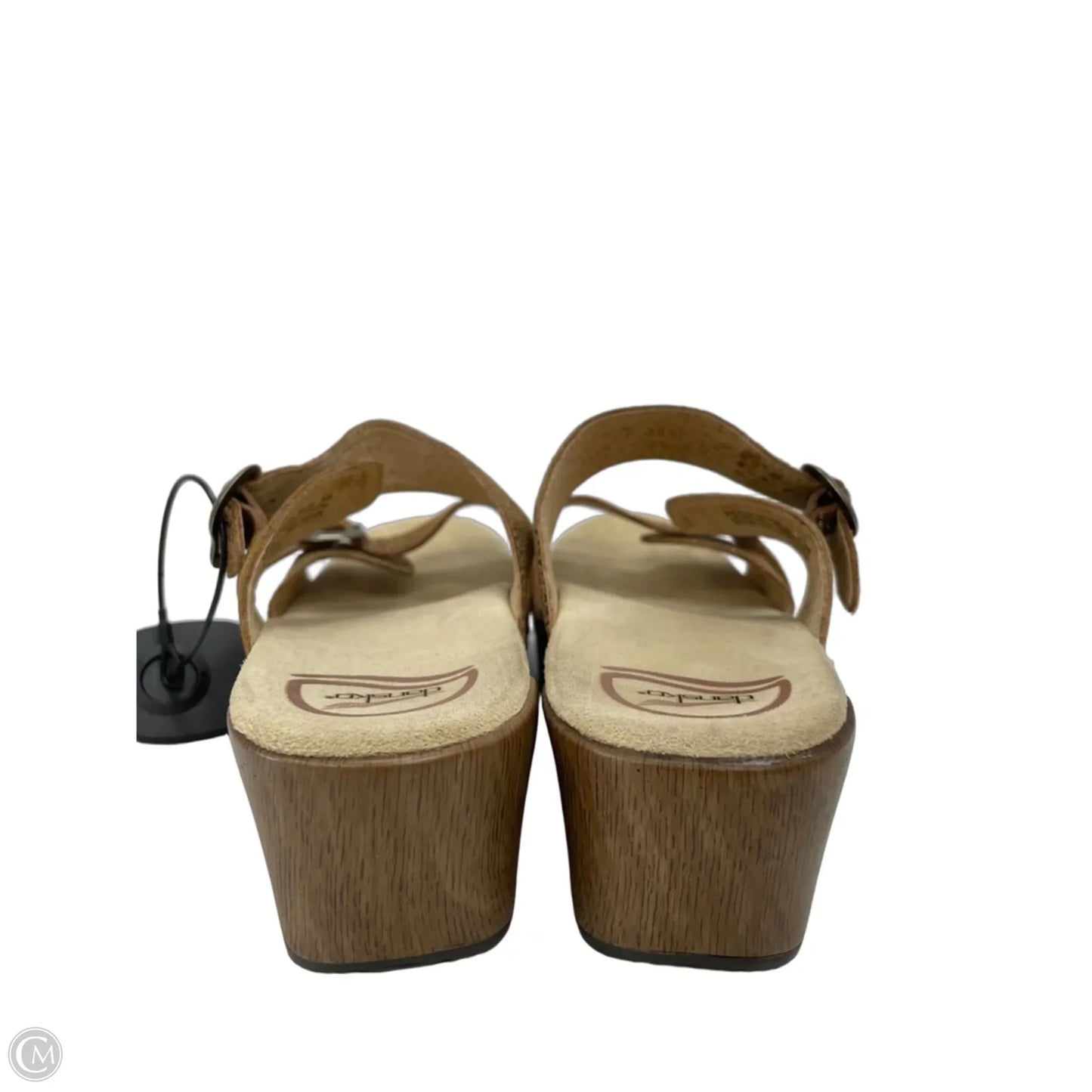 Sandals Heels Wedge By Dansko In Brown & Cream, Size: 8.5