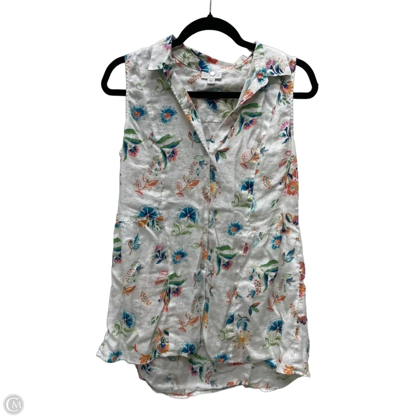 Top Sleeveless By J. Jill In Floral Print, Size: Xs