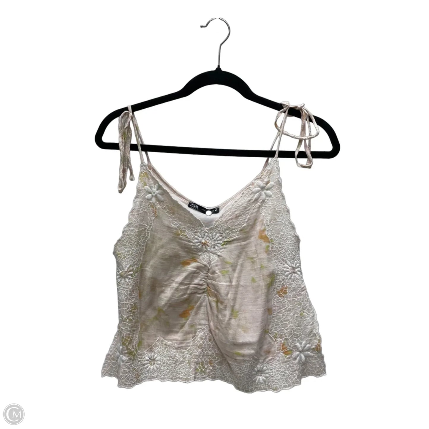 Top Sleeveless By Zara In Floral Print, Size: Xs