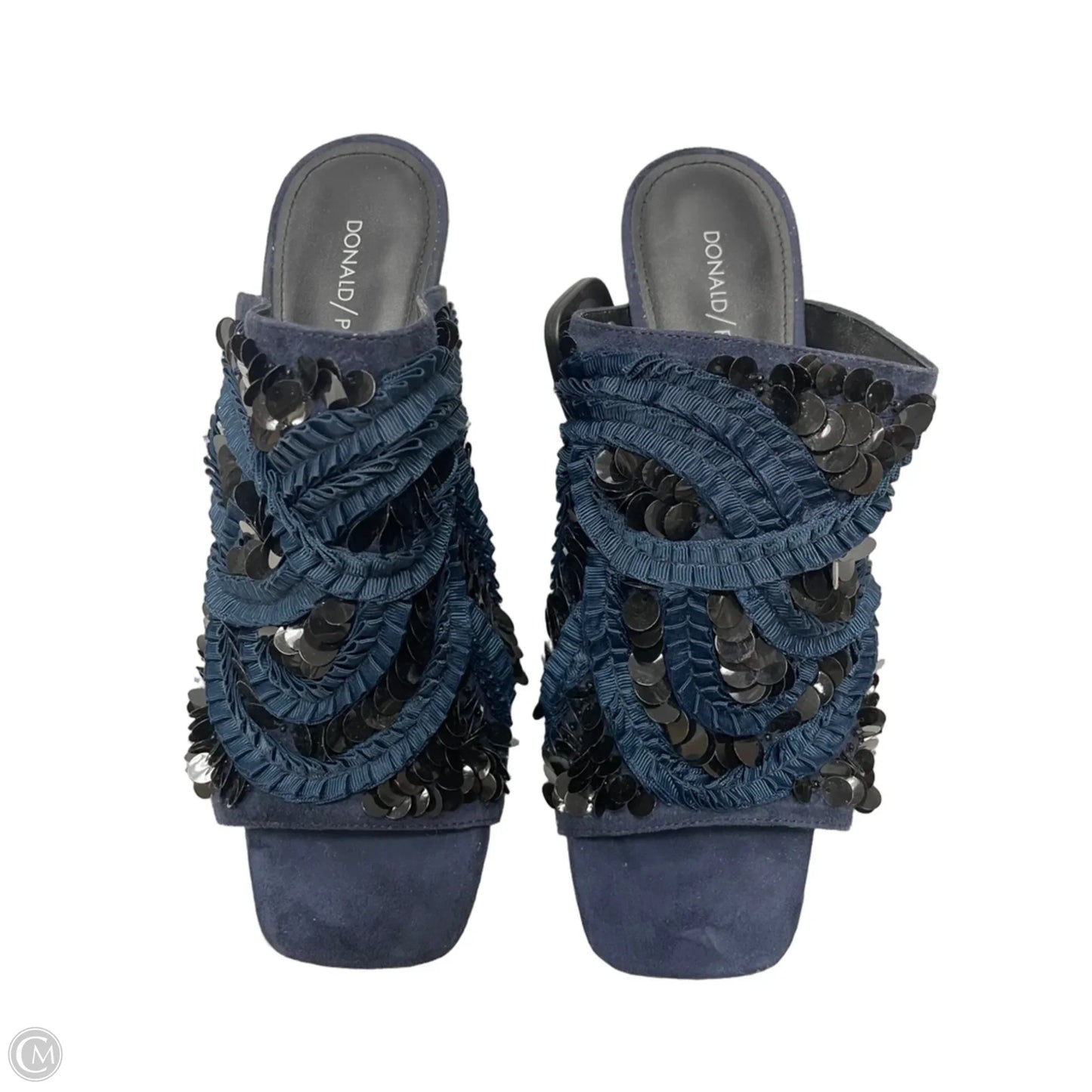 Sandals Heels Block By Donald Pliner In Navy, Size: 9