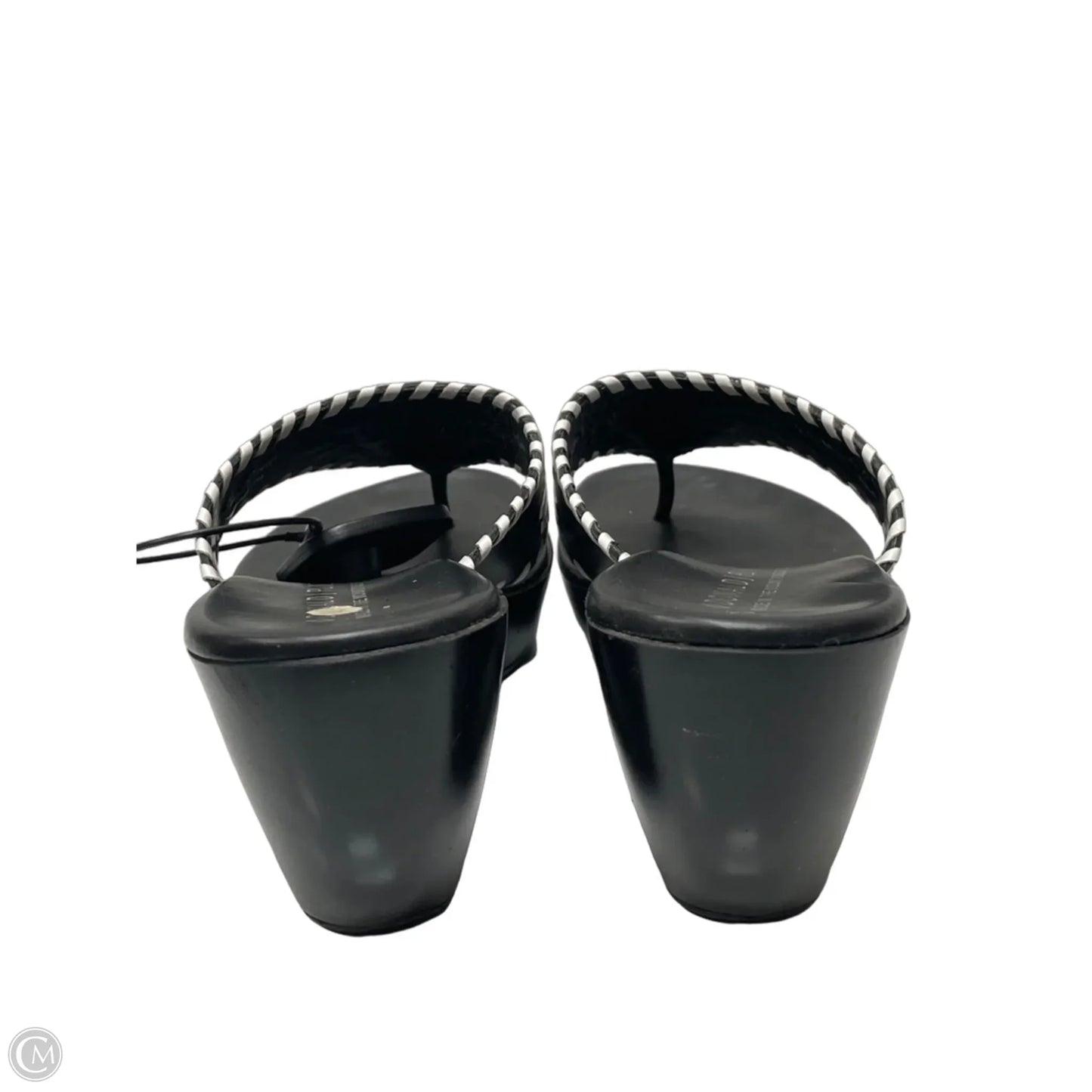 Sandals Heels Wedge By Donald Pliner In Black & White, Size: 9.5