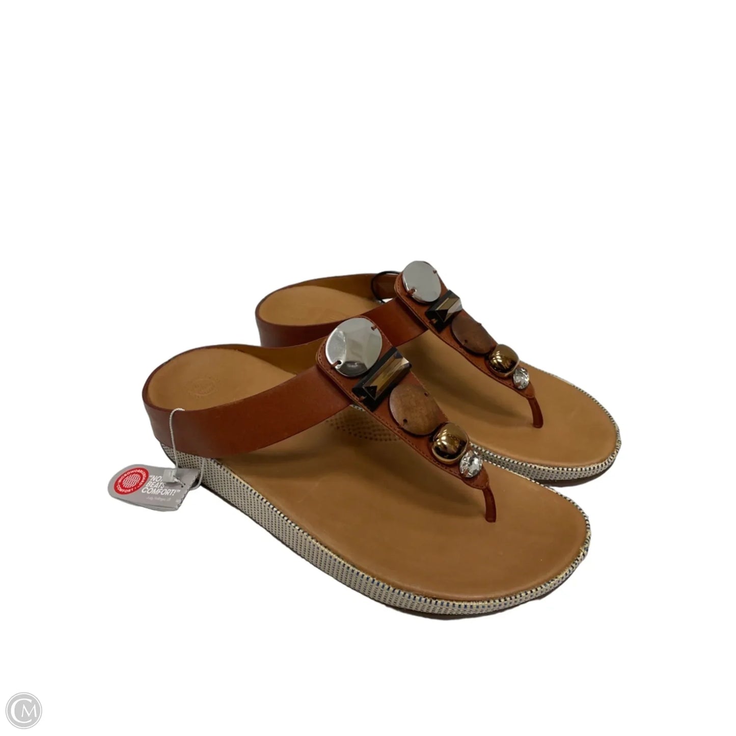 Sandals Heels Wedge By Fitflop In Tan, Size: 9