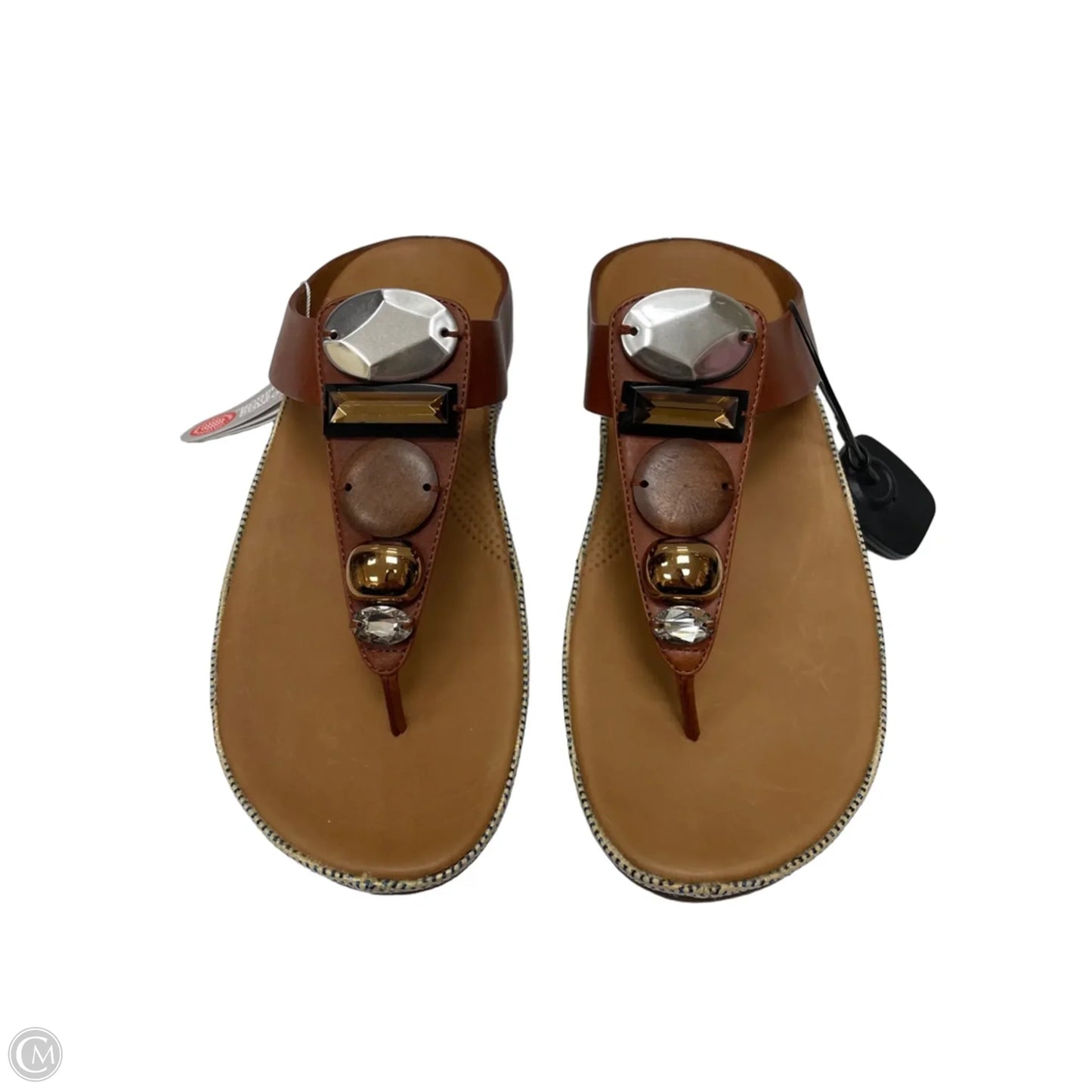 Sandals Heels Wedge By Fitflop In Tan, Size: 9