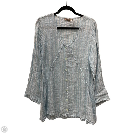 Tunic Long Sleeve By Flax In Aqua, Size: S