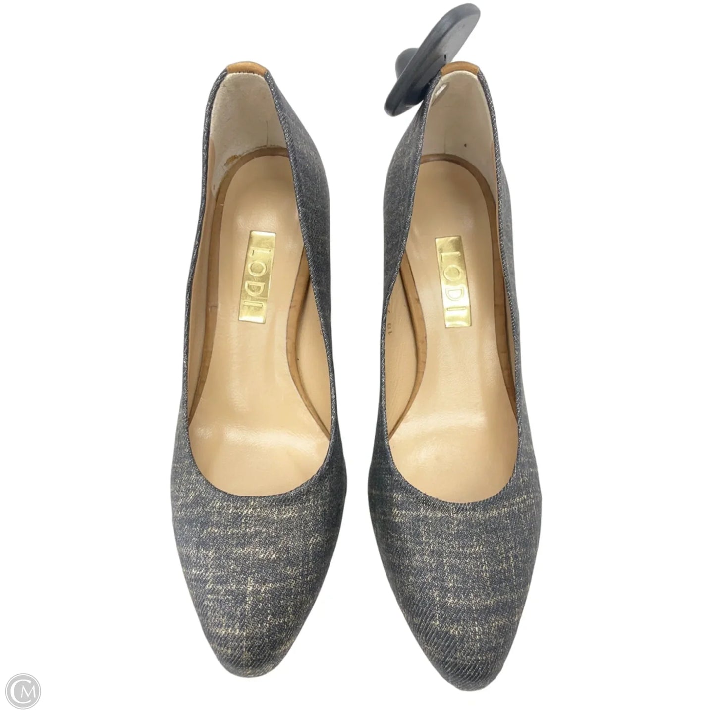Shoes Heels Kitten By Lodi In Blue & Gold, Size: 6