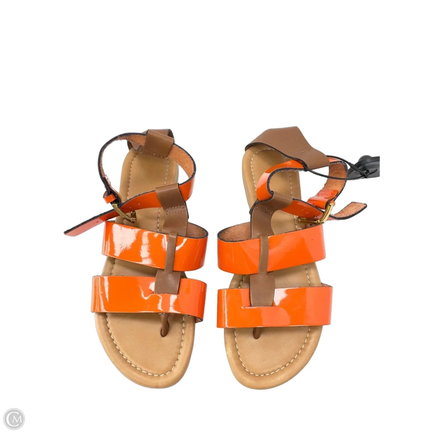 Sandals Flats By Charles David In Orange & Tan, Size: 6