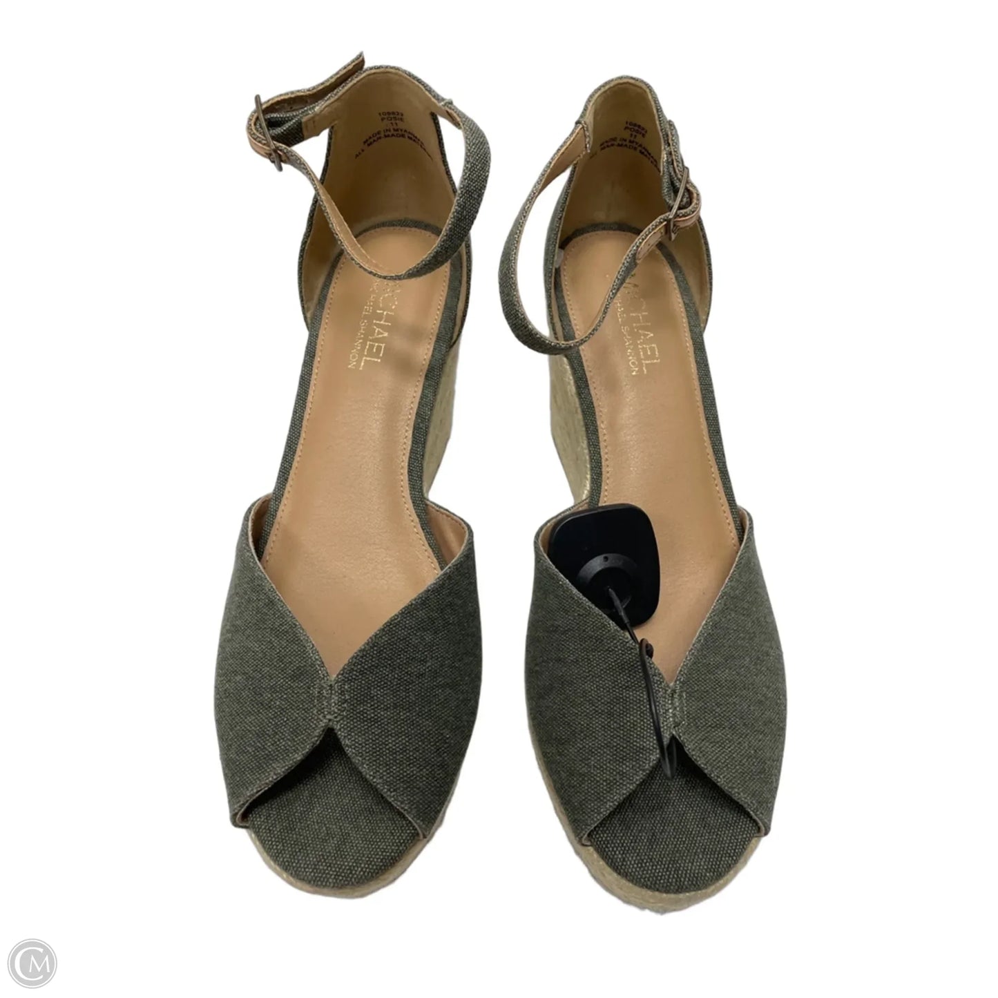 Sandals Heels Wedge By Michael Shannon In Green, Size: 11