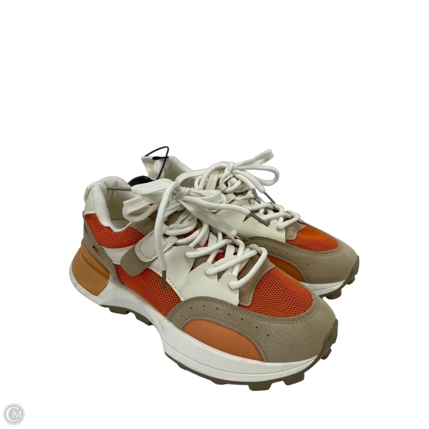 Shoes Sneakers By Clothes Mentor In Cream & Orange, Size: 9