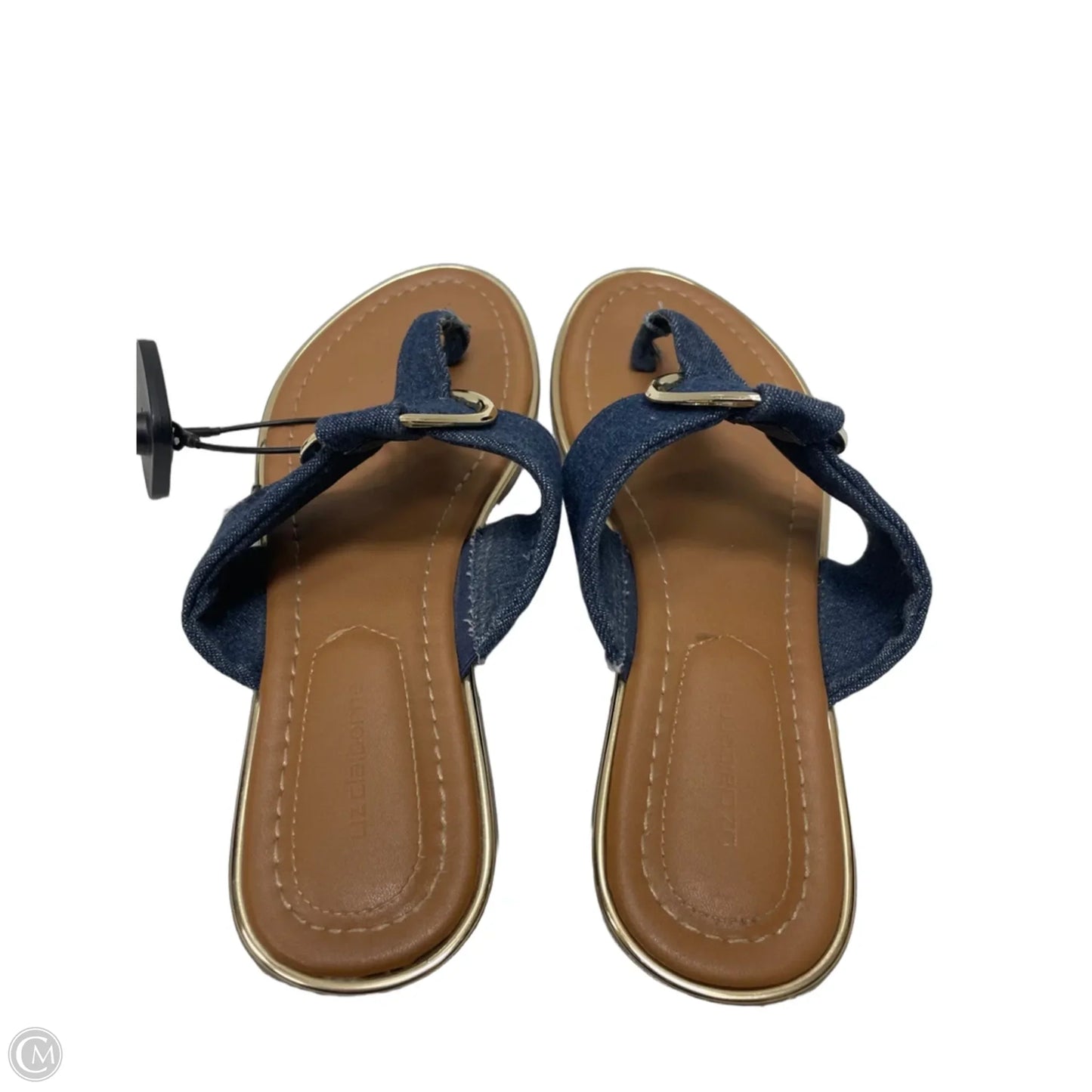 Sandals Flats By Liz Claiborne In Blue Denim, Size: 7