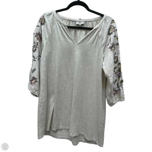 Tunic Short Sleeve By J. Jill In Tan, Size: M
