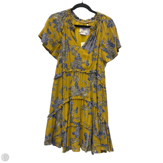Dress Casual Short By Anthropologie In Blue & Yellow, Size: S