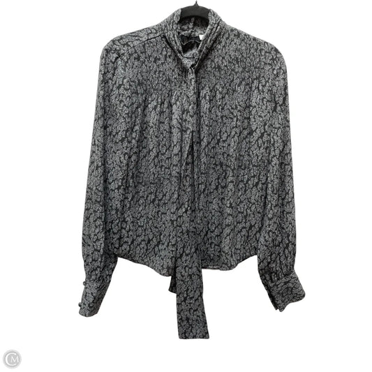 Top Long Sleeve Designer By Derek Lam In Black & Grey, Size: S