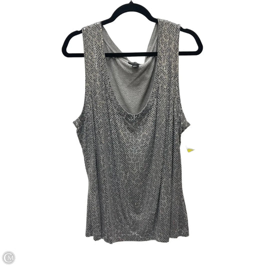 Top Sleeveless By St John Knits In Silver, Size: Xl