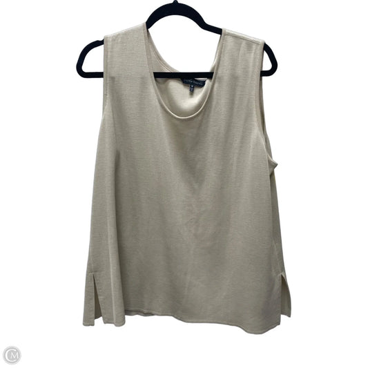 Top Sleeveless By Ming Wang In Tan, Size: 1x