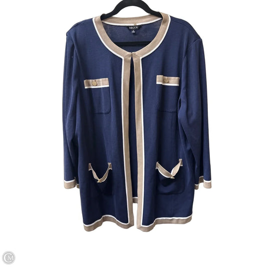 Cardigan By Misook In Blue & Tan, Size: 2x