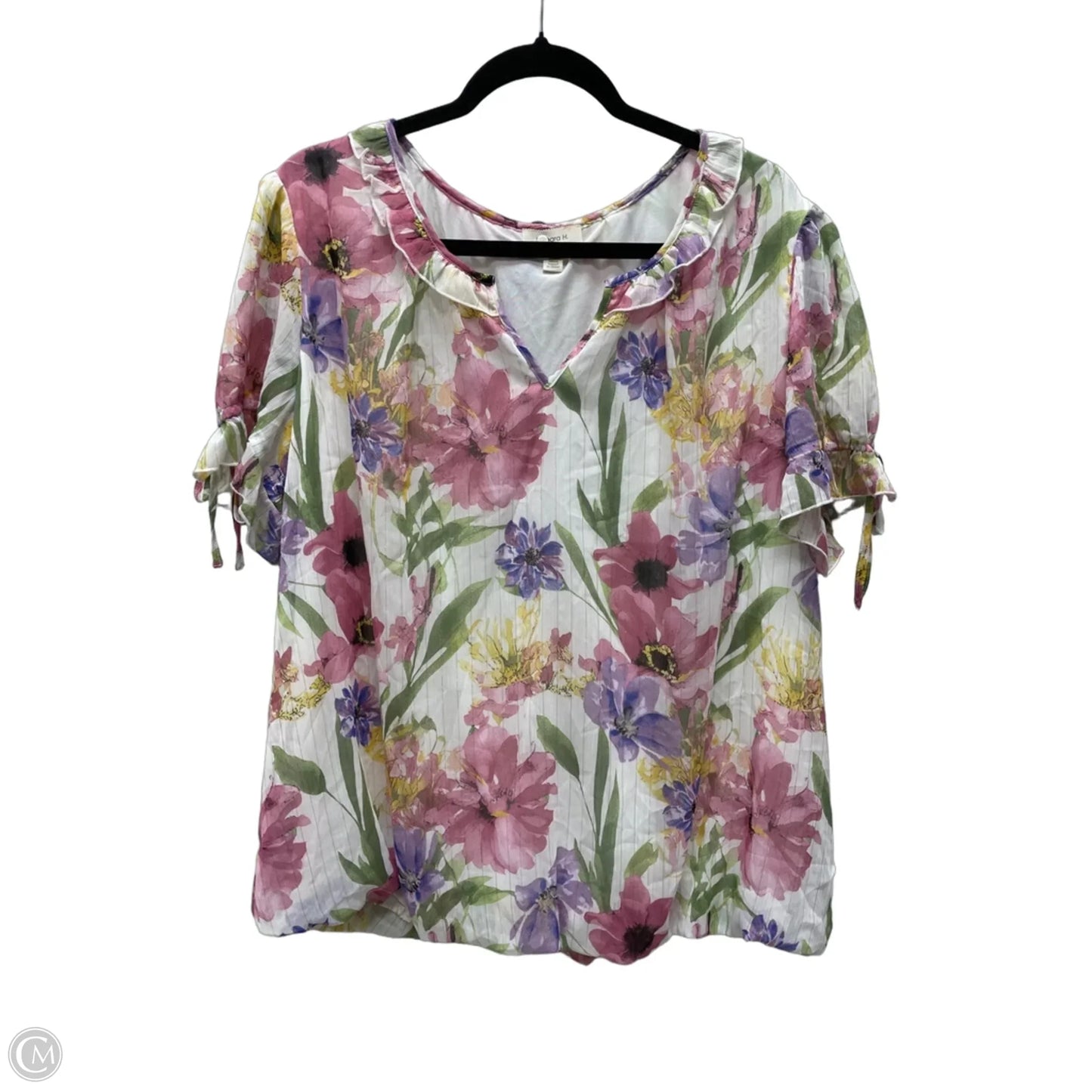 Blouse Short Sleeve By Tamara H In Floral Print, Size: 2x