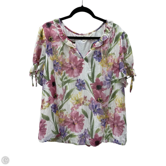 Blouse Short Sleeve By Tamara H In Floral Print, Size: 2x