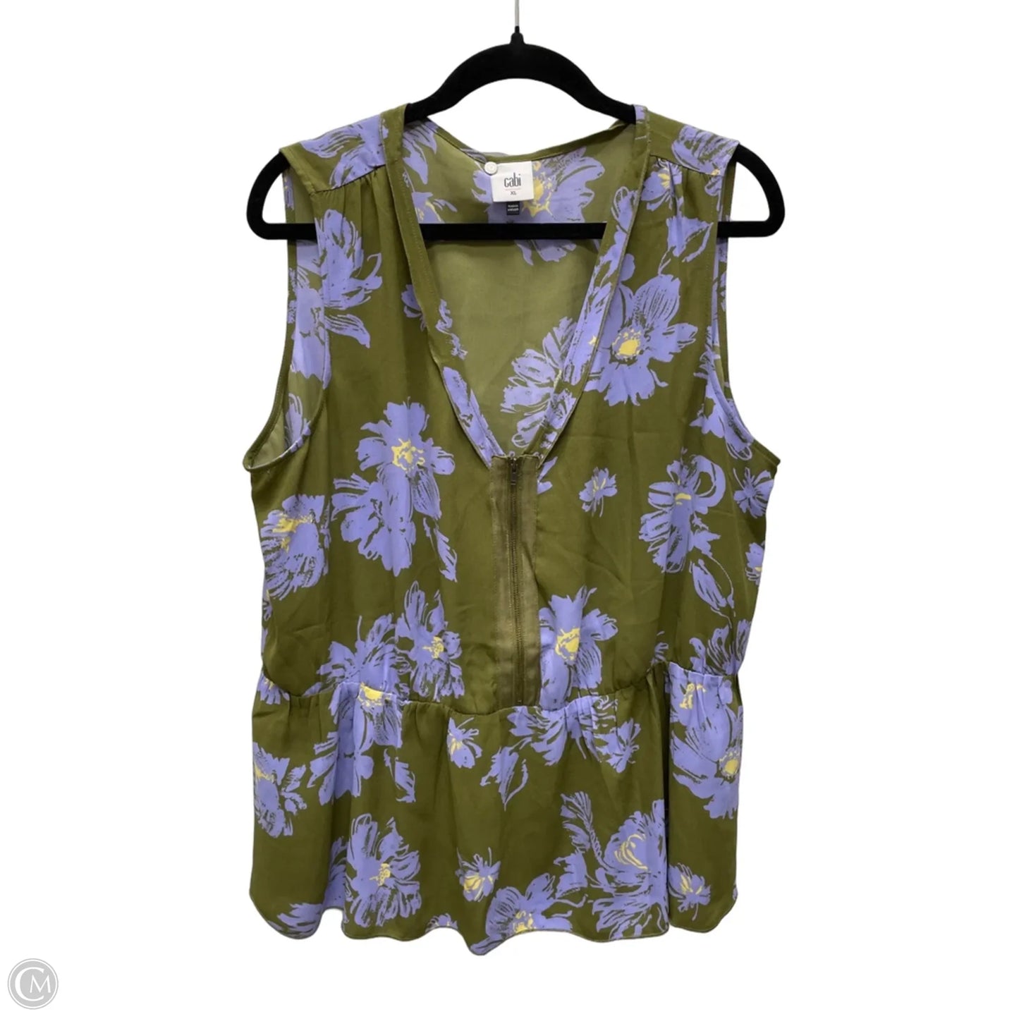 Top Sleeveless By Cabi In Floral Print, Size: Xl