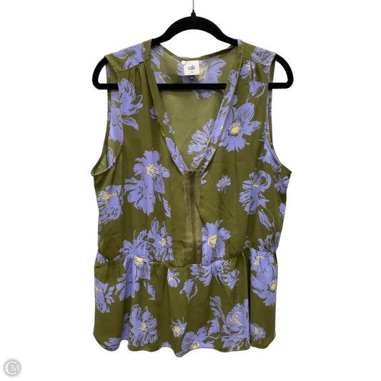 Top Sleeveless By Cabi In Floral Print, Size: Xl
