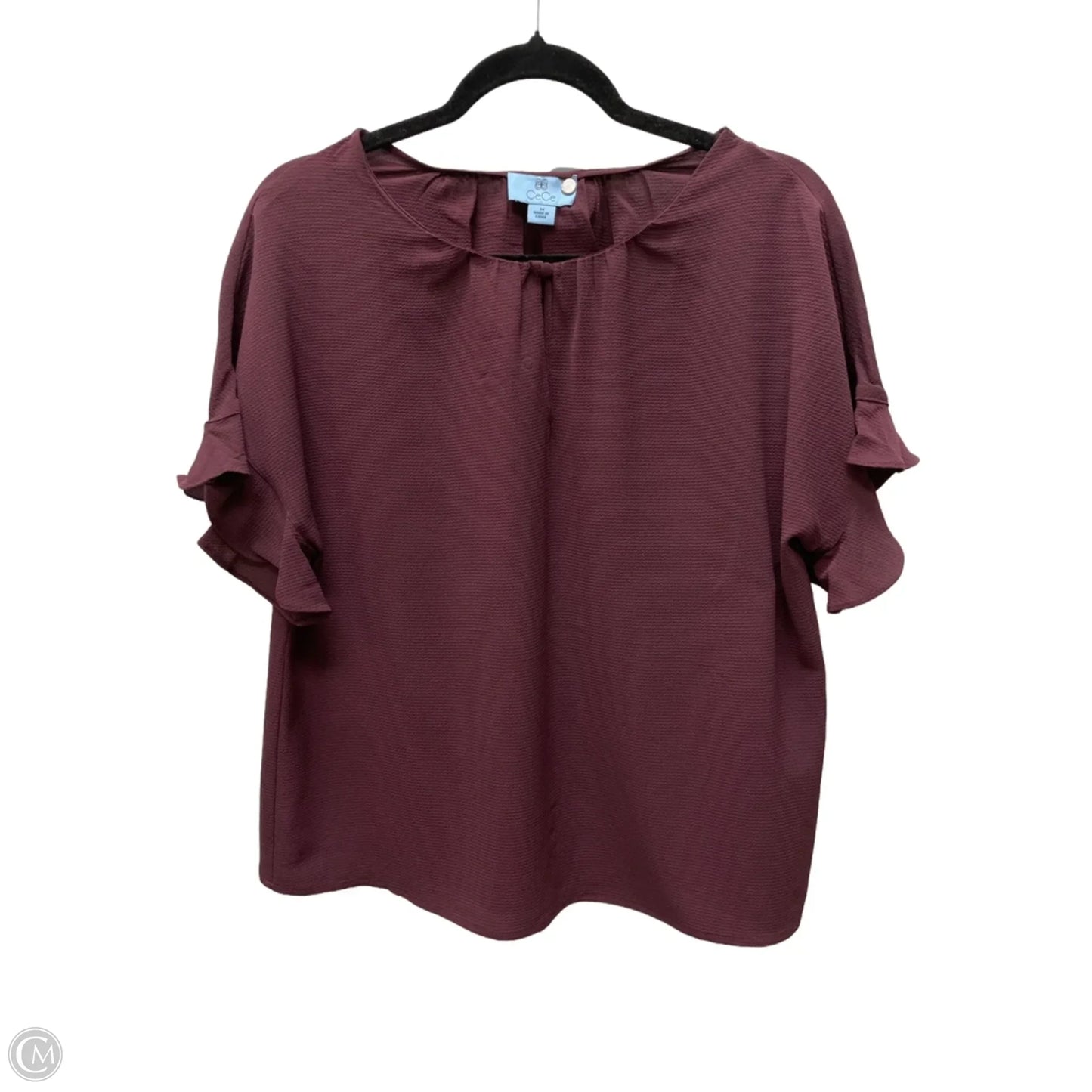 Top Short Sleeve By Cece In Purple, Size: M