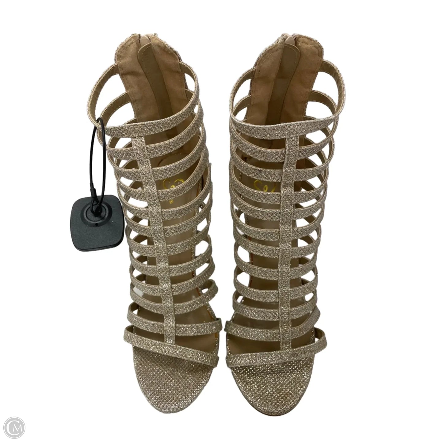 Sandals Heels Stiletto By Windsor In Gold, Size: 6.5