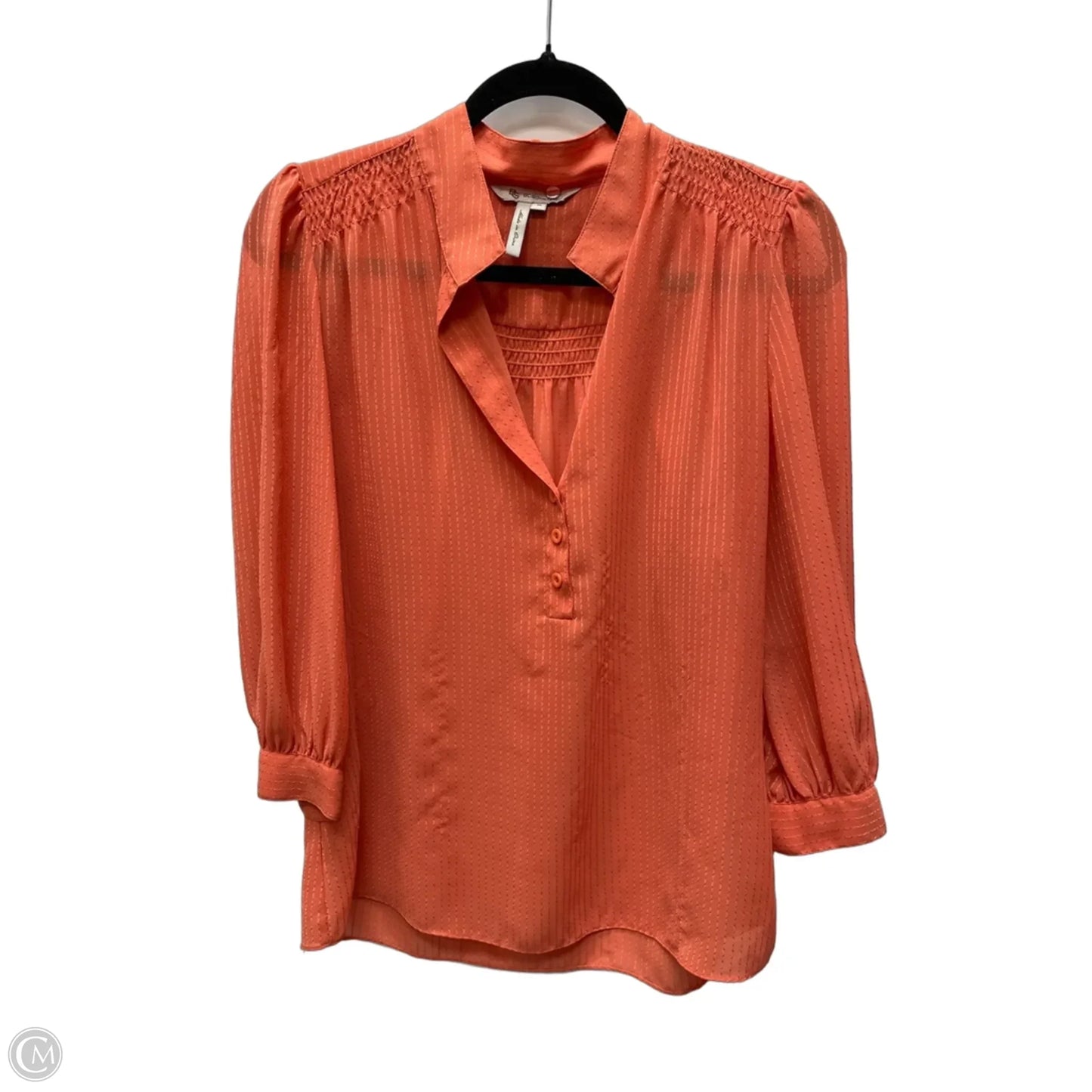 Blouse Long Sleeve By Bcbgeneration In Orange, Size: M
