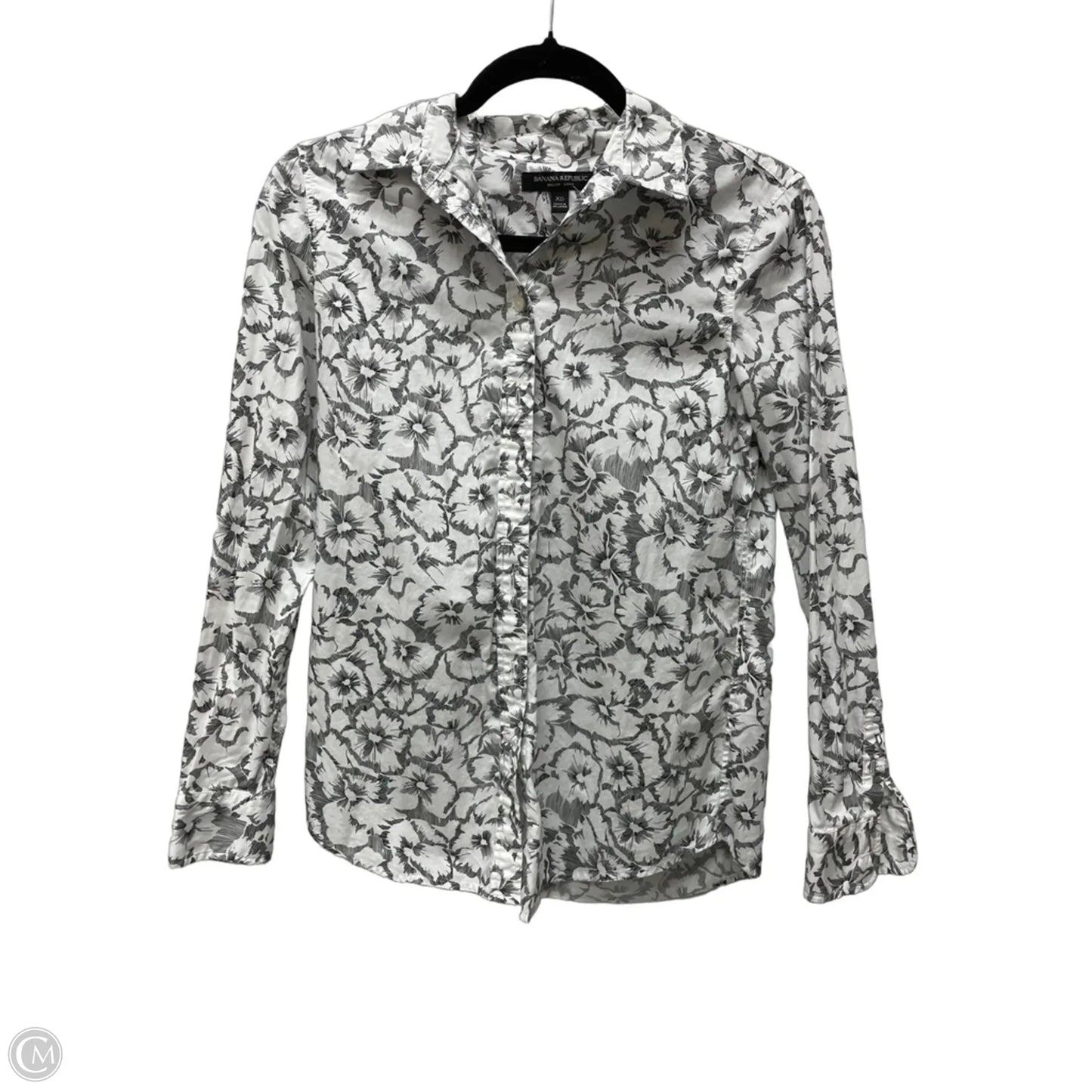 Top Long Sleeve By Banana Republic In Floral Print, Size: Xs