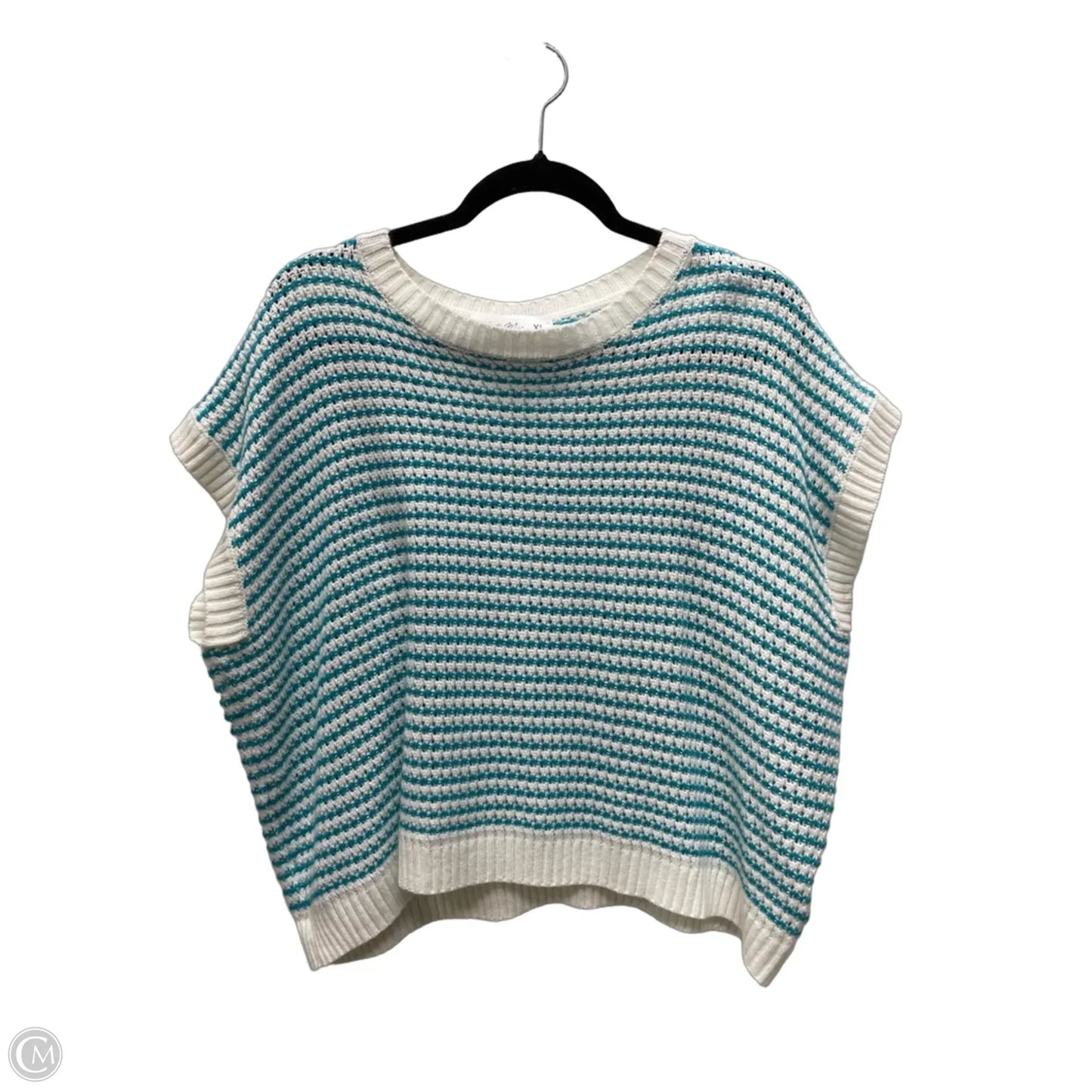 Sweater Short Sleeve By KNIT MIX  In Striped Pattern, Size: Xl