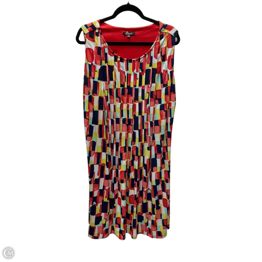 Dress Casual Midi By Glamour In Geometric Pattern, Size: 1x